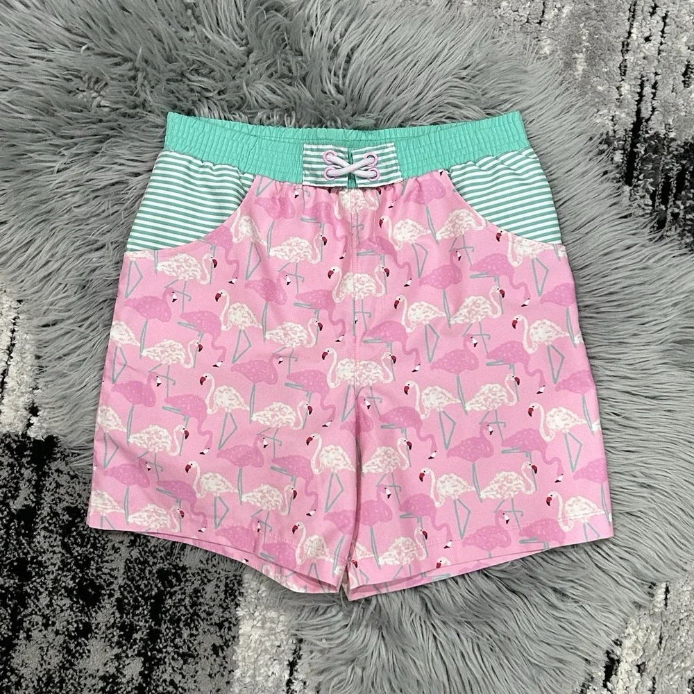 MATILDA JANE Enchanted Garden Flamingo‎ Fan Club Swim Trunks size 14
